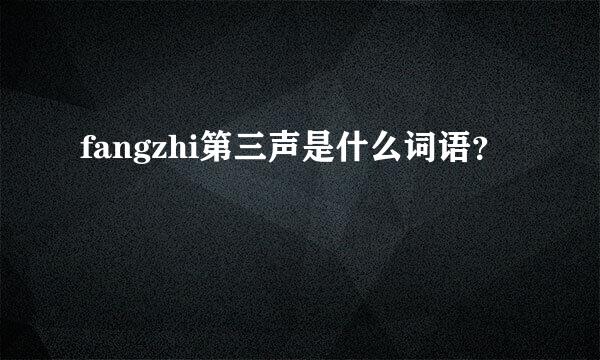 fangzhi第三声是什么词语？