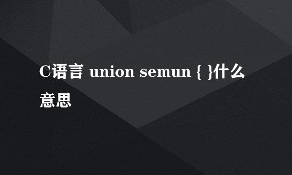 C语言 union semun { }什么意思