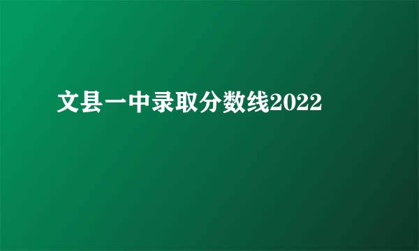 文县一中录取分数线2022