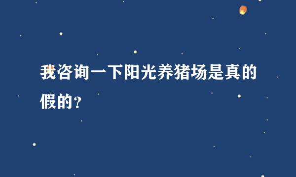 我咨询一下阳光养猪场是真的假的？