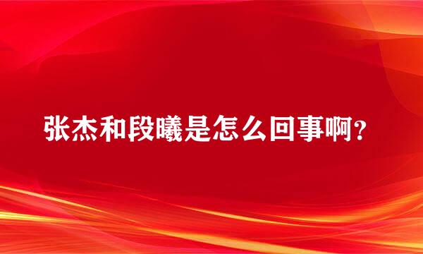 张杰和段曦是怎么回事啊？