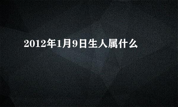 2012年1月9日生人属什么