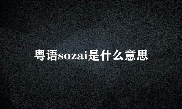 粤语sozai是什么意思