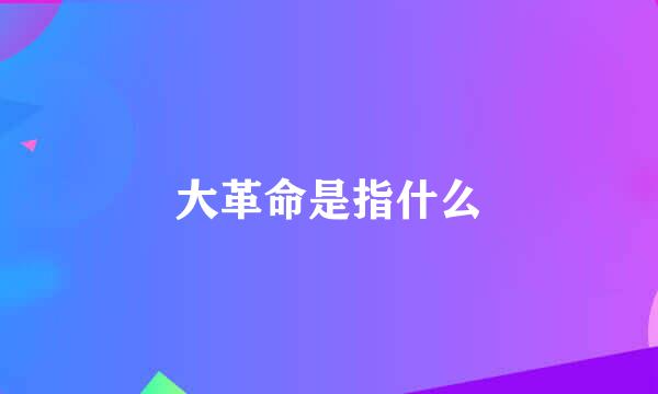 大革命是指什么