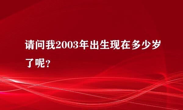 请问我2003年出生现在多少岁了呢？