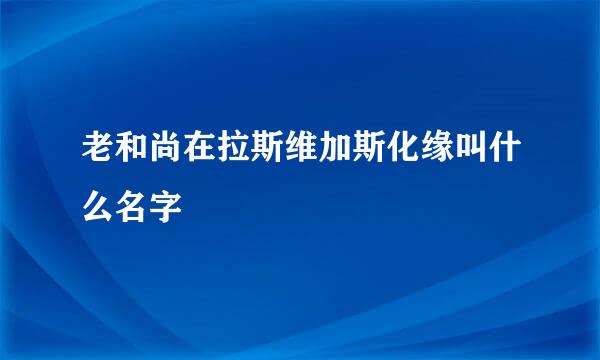 老和尚在拉斯维加斯化缘叫什么名字