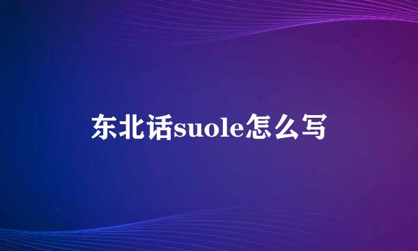 东北话suole怎么写