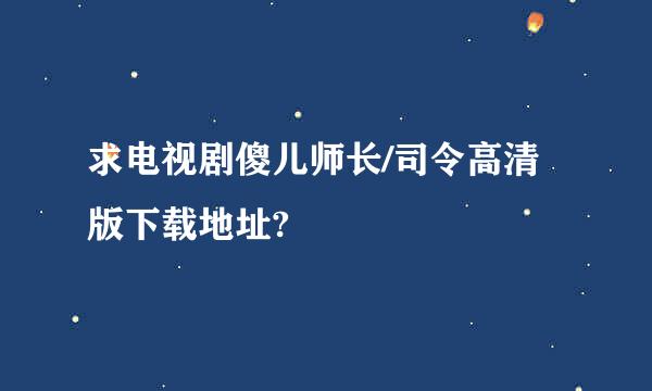 求电视剧傻儿师长/司令高清版下载地址?