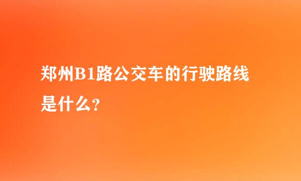 郑州B1路公交车的行驶路线是什么？