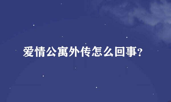 爱情公寓外传怎么回事？