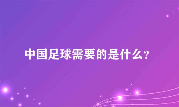 中国足球需要的是什么？