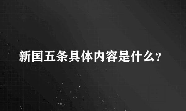 新国五条具体内容是什么？