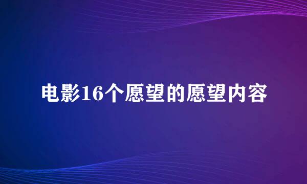 电影16个愿望的愿望内容