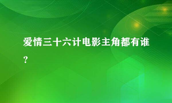 爱情三十六计电影主角都有谁？