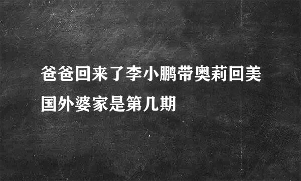 爸爸回来了李小鹏带奥莉回美国外婆家是第几期