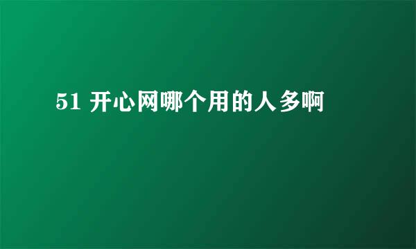 51 开心网哪个用的人多啊