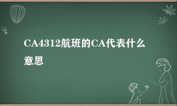 CA4312航班的CA代表什么意思