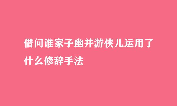 借问谁家子幽并游侠儿运用了什么修辞手法