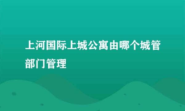 上河国际上城公寓由哪个城管部门管理