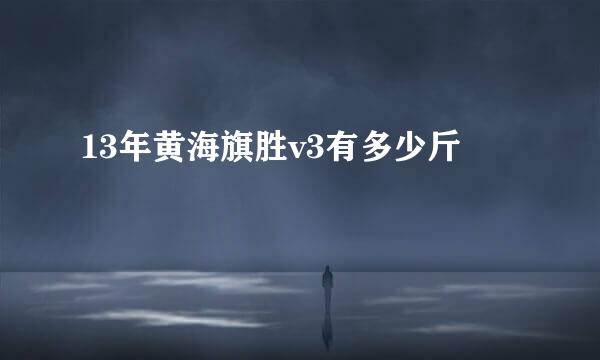 13年黄海旗胜v3有多少斤