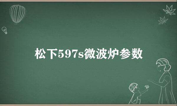 松下597s微波炉参数