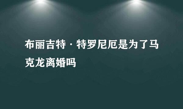 布丽吉特·特罗尼厄是为了马克龙离婚吗