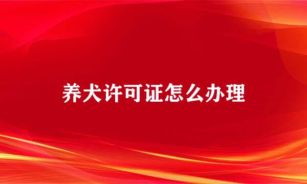 养犬许可证怎么办理