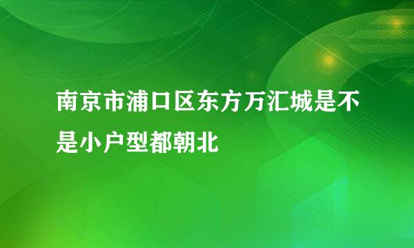 南京市浦口区东方万汇城是不是小户型都朝北