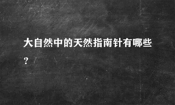 大自然中的天然指南针有哪些？