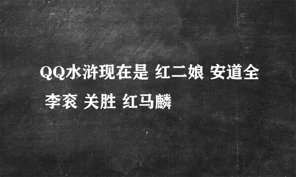 QQ水浒现在是 红二娘 安道全 李衮 关胜 红马麟