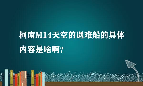 柯南M14天空的遇难船的具体内容是啥啊？