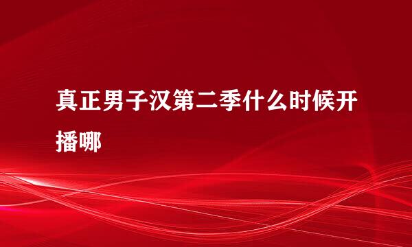 真正男子汉第二季什么时候开播哪