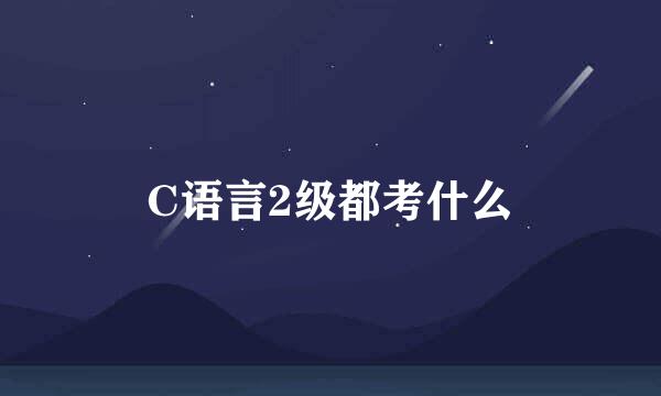 C语言2级都考什么