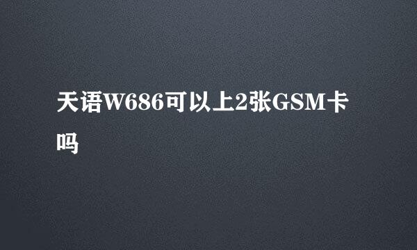 天语W686可以上2张GSM卡吗