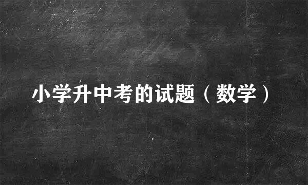 小学升中考的试题（数学）