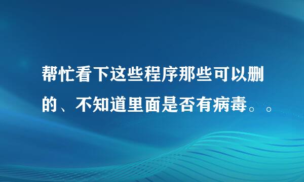 帮忙看下这些程序那些可以删的、不知道里面是否有病毒。。