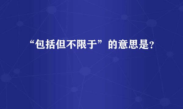 “包括但不限于”的意思是？