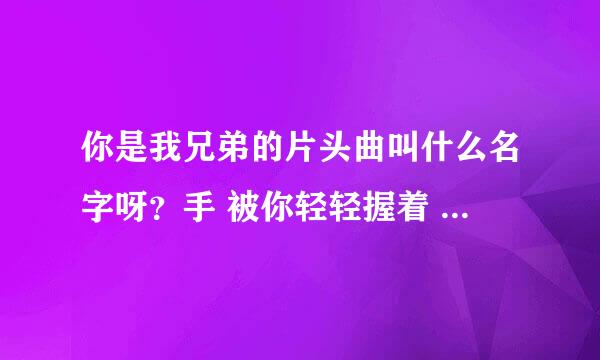 你是我兄弟的片头曲叫什么名字呀？手 被你轻轻握着 梦 渐渐有了颜色