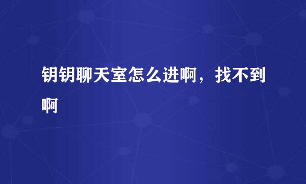 钥钥聊天室怎么进啊，找不到啊