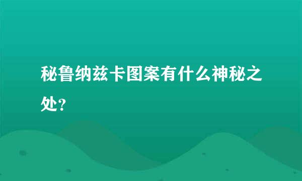 秘鲁纳兹卡图案有什么神秘之处？