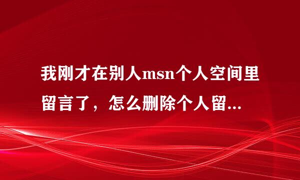 我刚才在别人msn个人空间里留言了，怎么删除个人留下的地址啊？