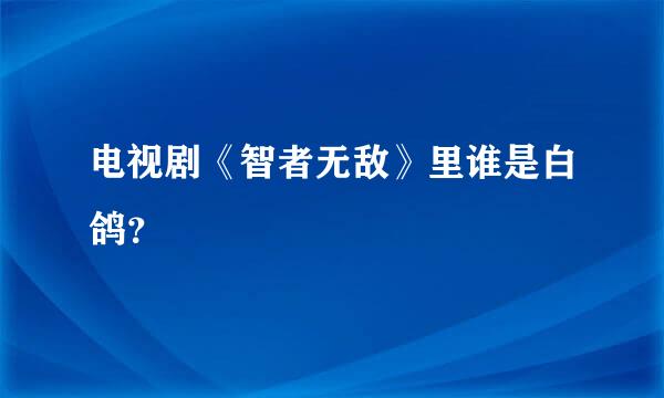 电视剧《智者无敌》里谁是白鸽？