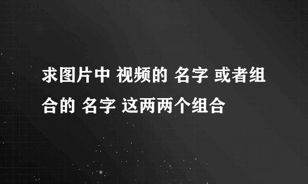 求图片中 视频的 名字 或者组合的 名字 这两两个组合