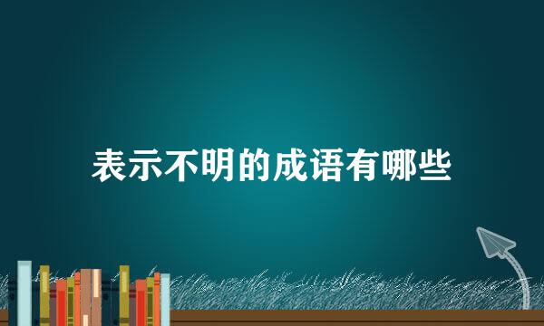 表示不明的成语有哪些