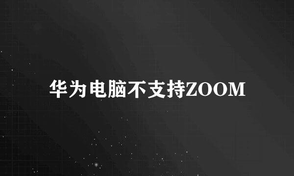 华为电脑不支持ZOOM