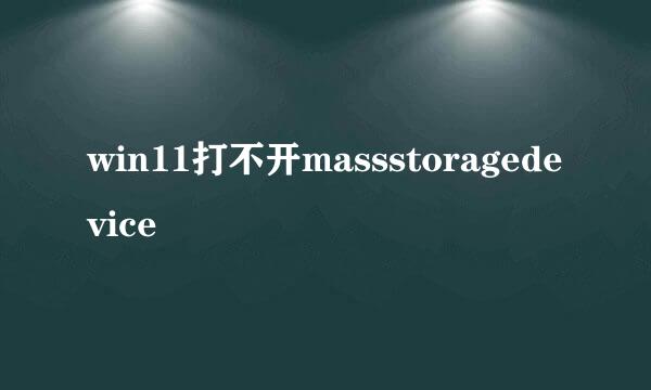 win11打不开massstoragedevice