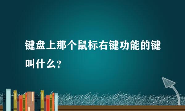 键盘上那个鼠标右键功能的键叫什么？