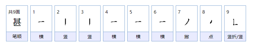 甚至的甚偏旁部首