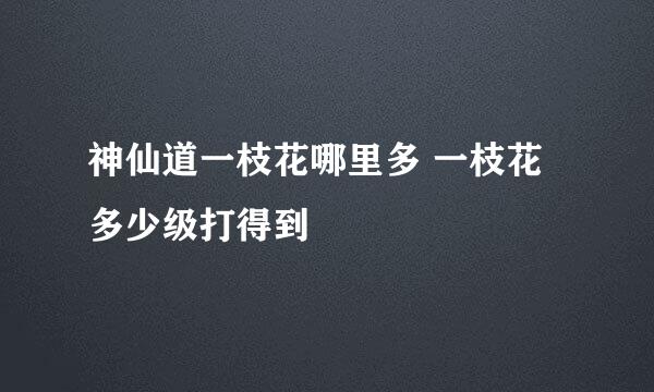 神仙道一枝花哪里多 一枝花多少级打得到