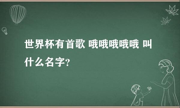 世界杯有首歌 哦哦哦哦哦 叫什么名字？